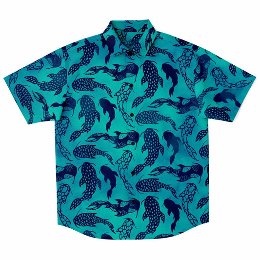 Blue Catfish Short Sleeve Button Down Shirt